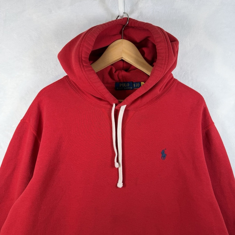 Polo Ralph Lauren Men's Classic Fleece Hoodie Pullover Red Size XL